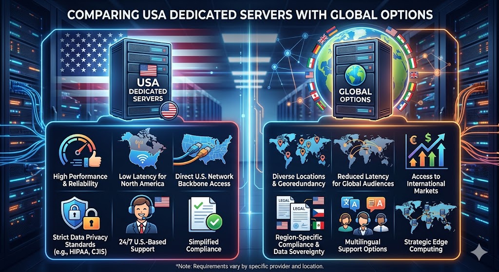 Comparing USA Dedicated Servers with Global Options